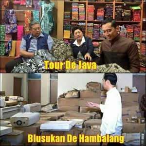 Meme Blusukan de Hambalang Vs Tour de Java