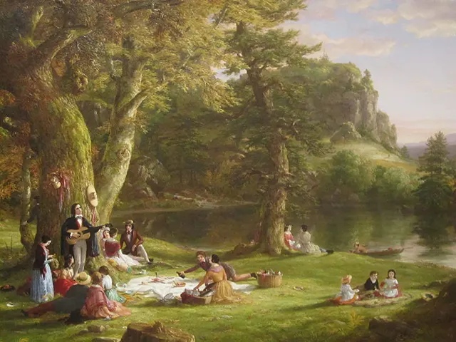Lukisan Naturalis A Pic-Nic Party (1846) karya Thomas Cole