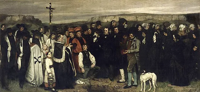 Lukisan realisme The Burial at Ornans (1849) - Gustave Courbet