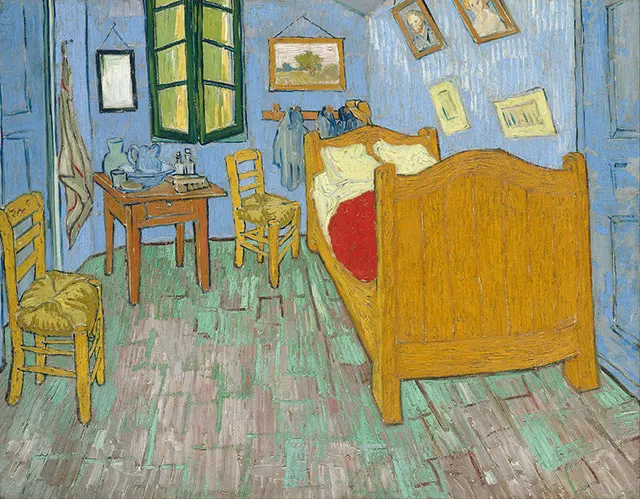 Lukisan The Bedroom At Arles, (1888) karya Vincent Van Gogh