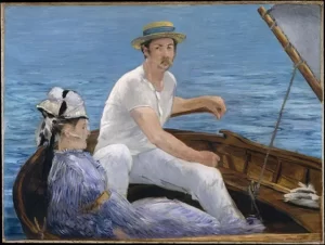 Lukisan realisme Boating (1873) karya Édouard_Manet